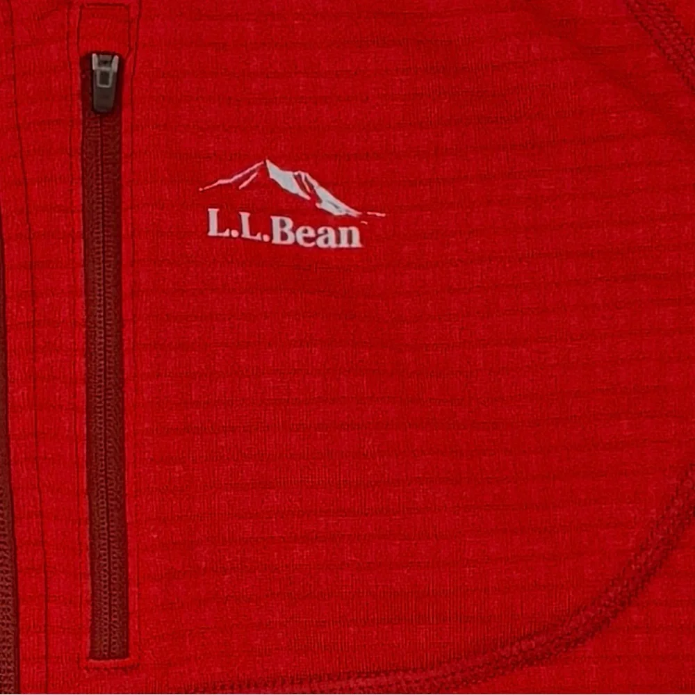 L.L. Bean Red Zip Up‎ Sweater Vibrant Sporty Design